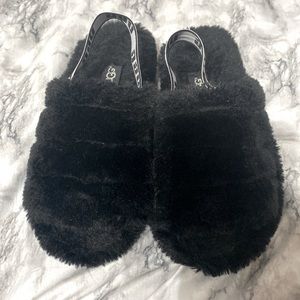 Fluffy UGG slides